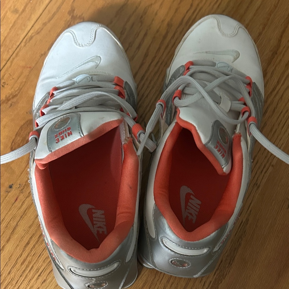 Nike Silver and Orange Athletic Shoes